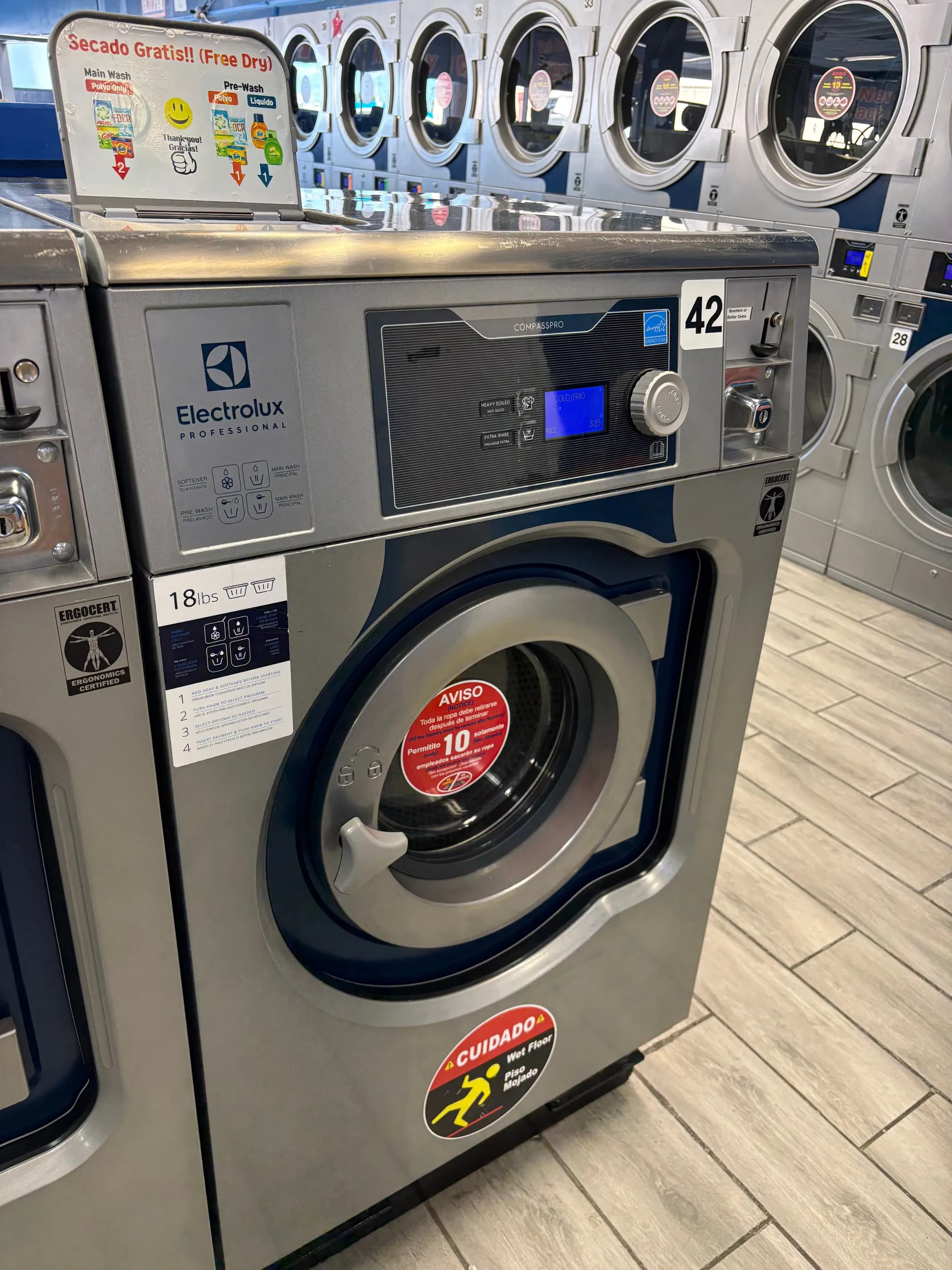 Compact Electrolux washer ready for a small load